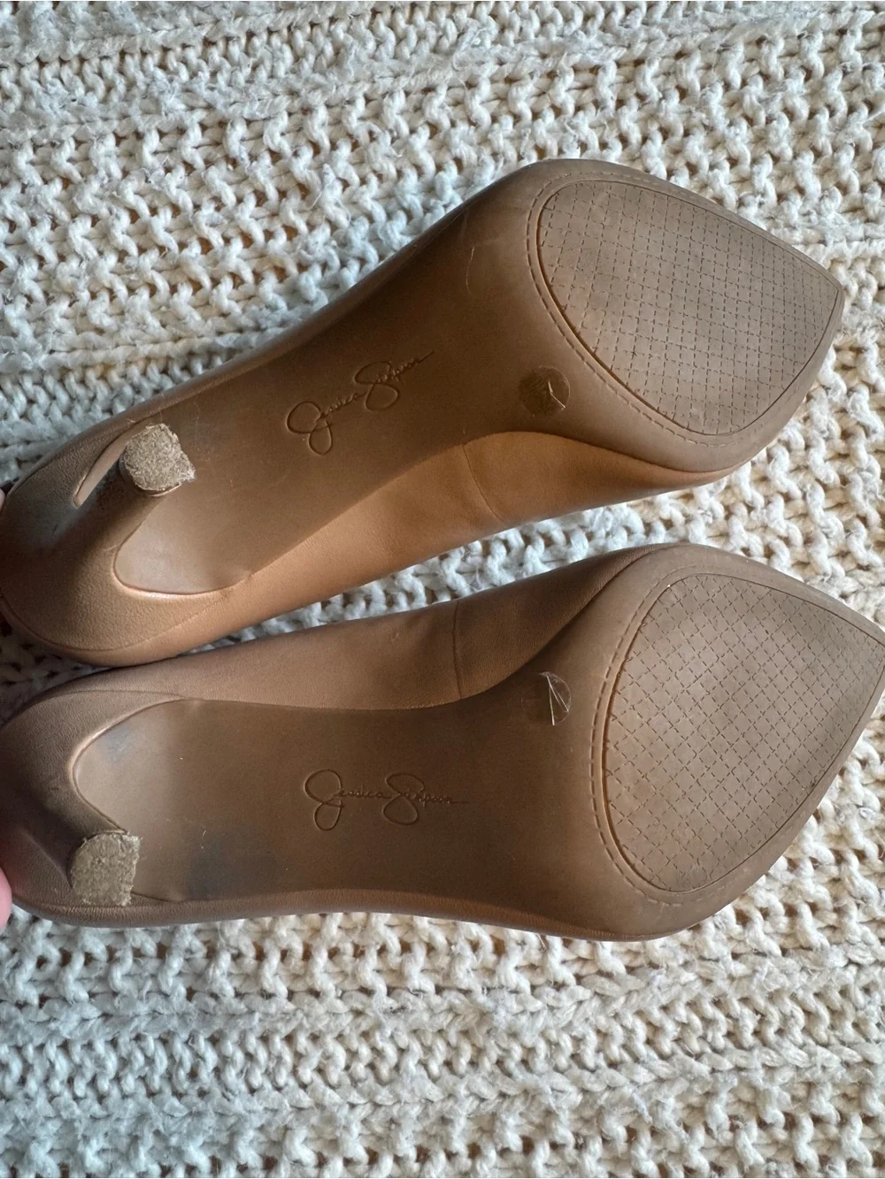 Jessica Simpson Nude Blush Pointed-Toe Stiletto Pumps